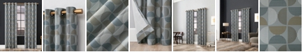 Scott Living Drake Mid-Century Geometric Semi-Sheer Grommet Curtain Panel, 84" x 50"